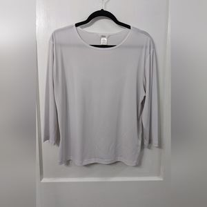 White 3/4 Sleeve Top Size XL Fiore